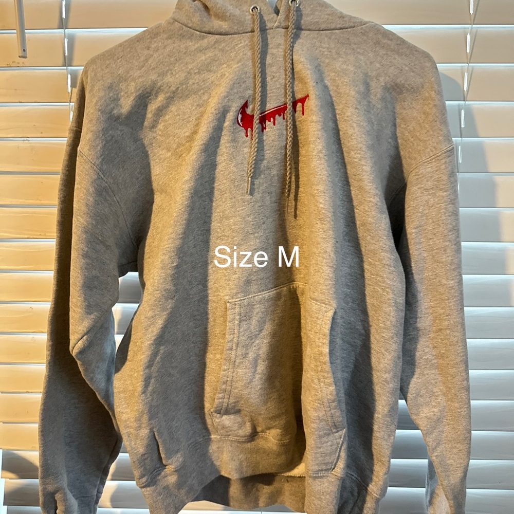Nike Gray Hoodie with Red Swoosh